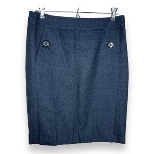 SIZE 2 THE LIMITED WOOL BLEND PENCIL SKIRT DARK GREY RETRO PINUP CLASSIC